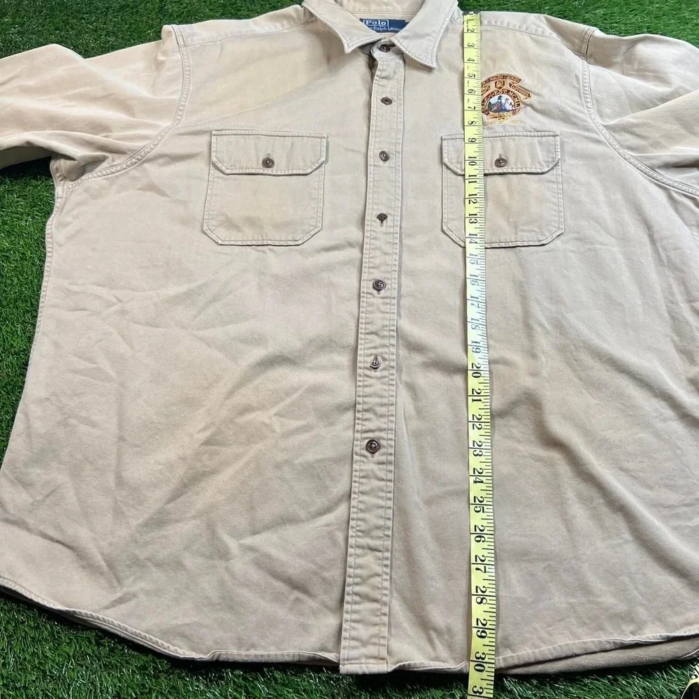 Vintage Polo Ralph Lauren 1967 Pheasant Field Shirt Jacket 2XL Khaki Safari Mens